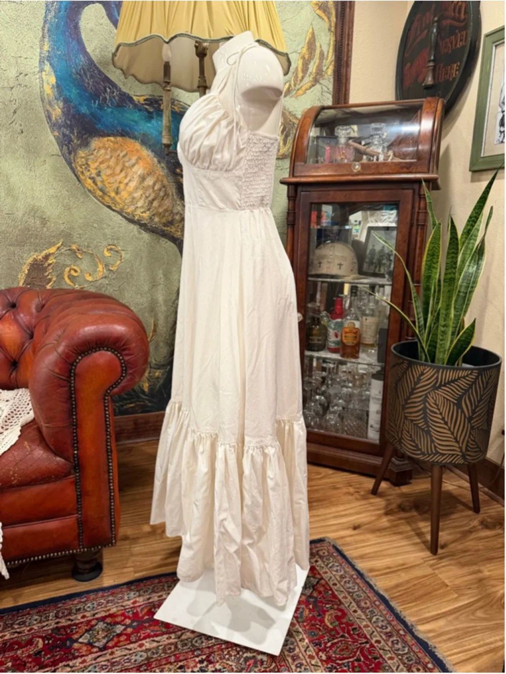 Abercrombie & Fitch White Cottagecore Maxi Dress - Size S